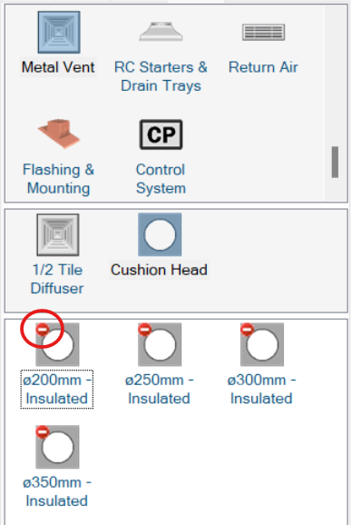 Catalog parts with a not-printed symbol