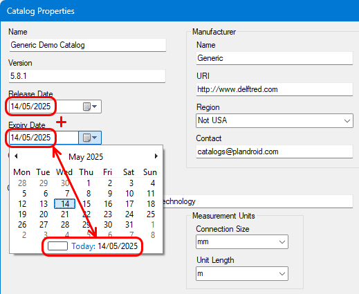 Catalog Properties for an Unsigned Catalog
