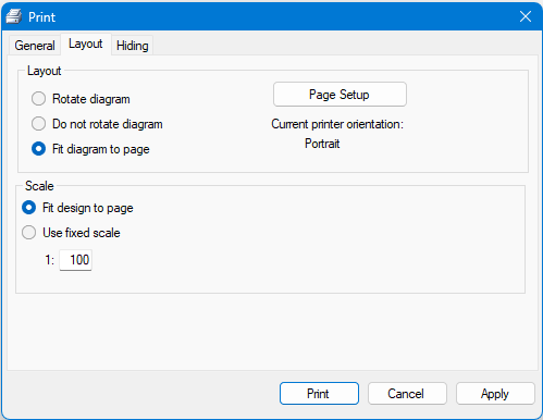 Layout Printer Settings