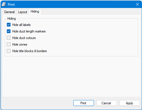 Hiding Printer Settings
