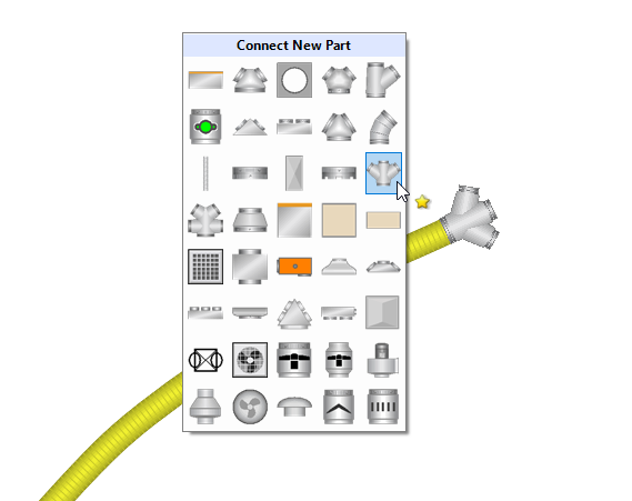 Using the Quick Build tool to connect a new part