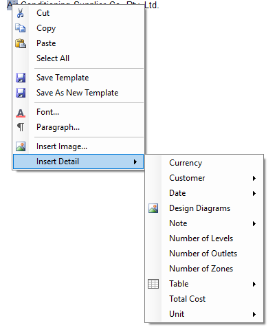The open Report context menu