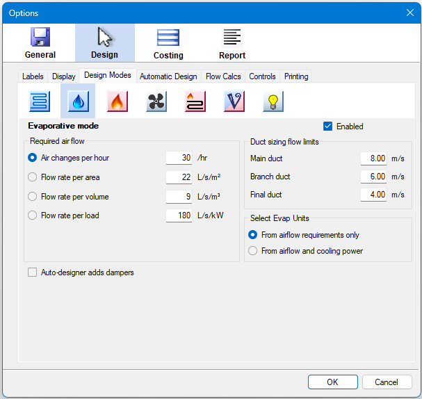 Settings - Air Changes