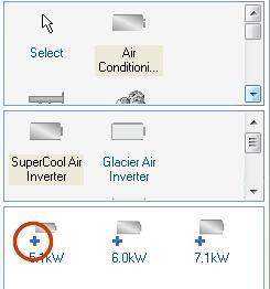 Catalog parts with add parts symbol