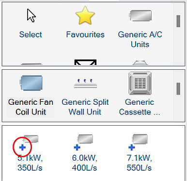 Catalog parts with added parts symbol