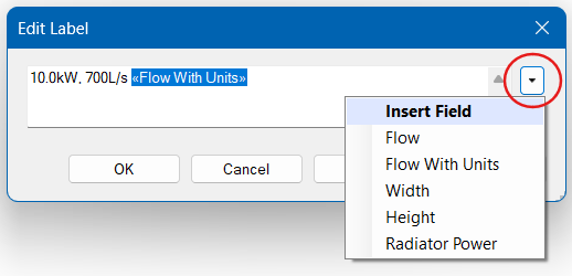 Inserting a Data Field into a Label